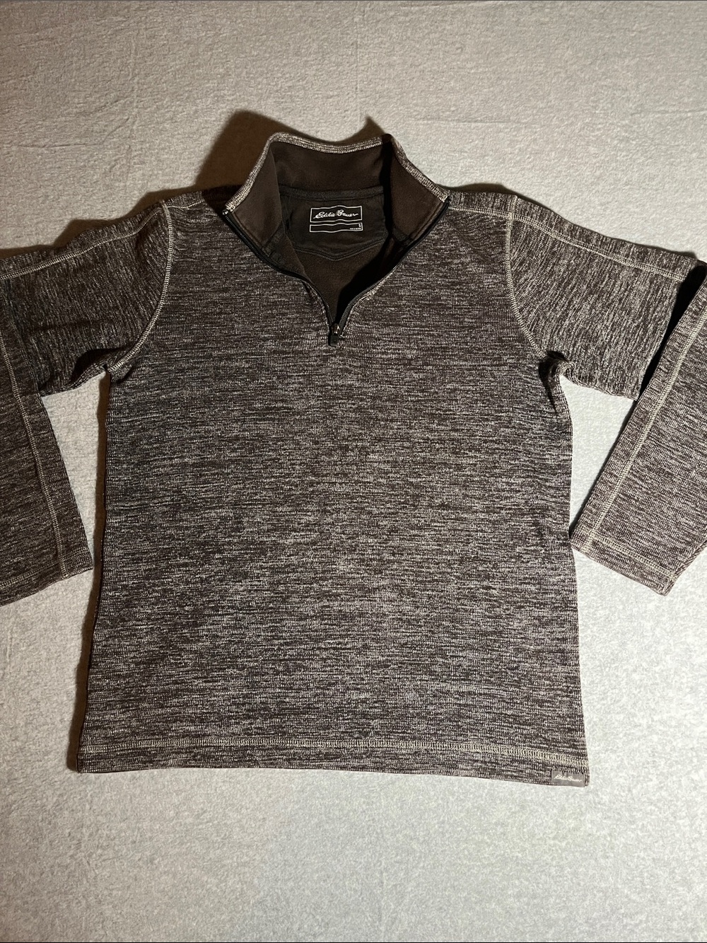 Eddie Bauer Women's Heathered Charcoal 1/4 Zip Pullover